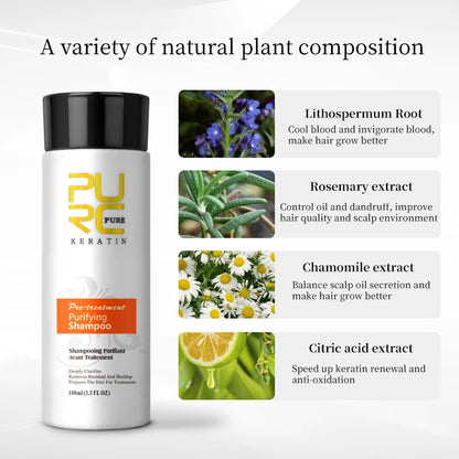 PURC Hair Purifying Shampoo Conditioner Keratin Straightening Cleaning