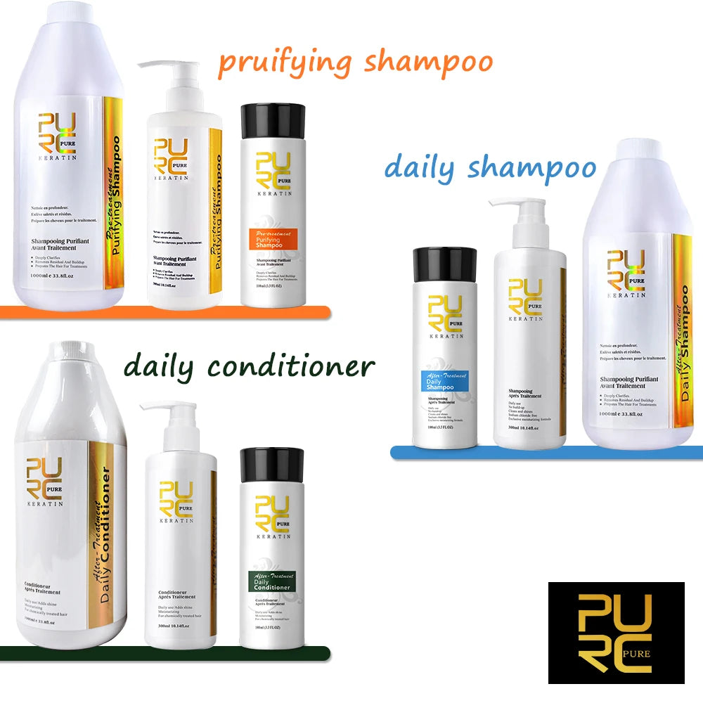 PURC Hair Purifying Shampoo Conditioner Keratin Straightening Cleaning